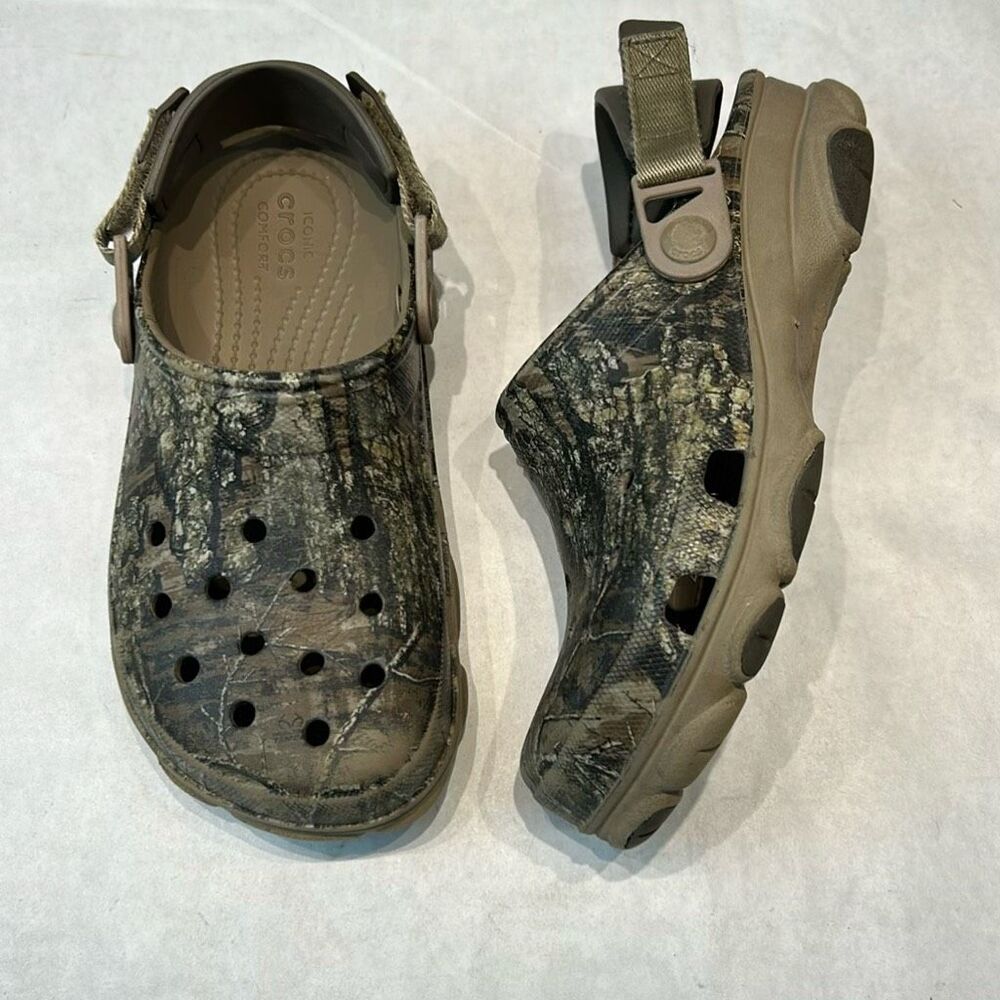 Crocs Realtree Timber Classic Clog Sandal Camo Adjustable Strap M Sz 4, W Sz 6